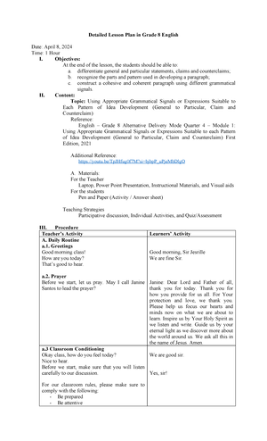 DLP Q3 - M3 - For Education Purposes only. - Detailed Lesson Plan in ...