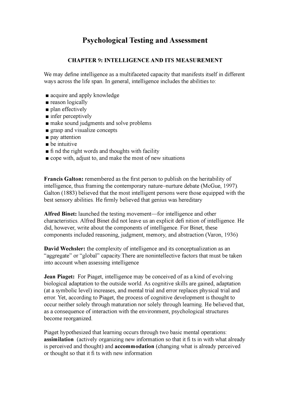 Chapter 9 Summary Of Psychological Testing And Assessment (7th Ed. By ...