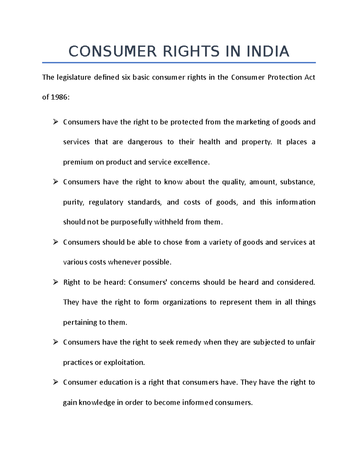 consumer rights indian case study