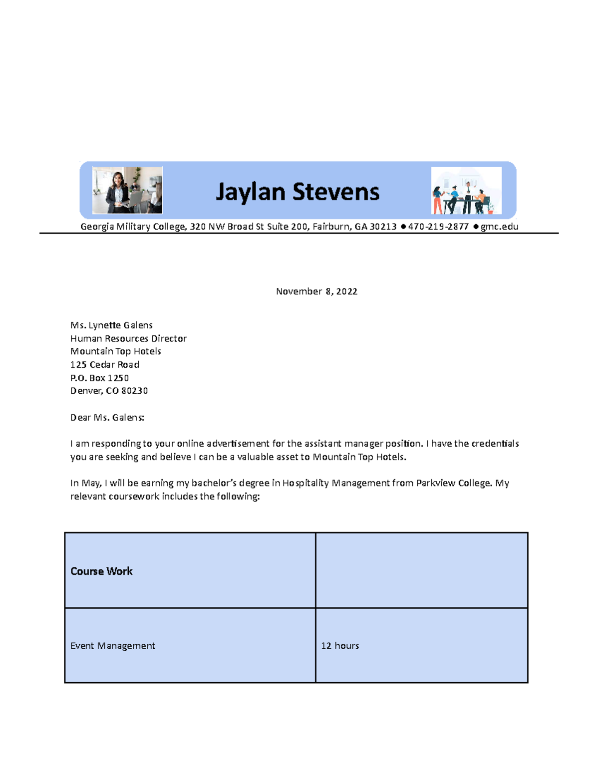 SC WD 3 Letter To Employer (1) Military College, 320 NW Broad