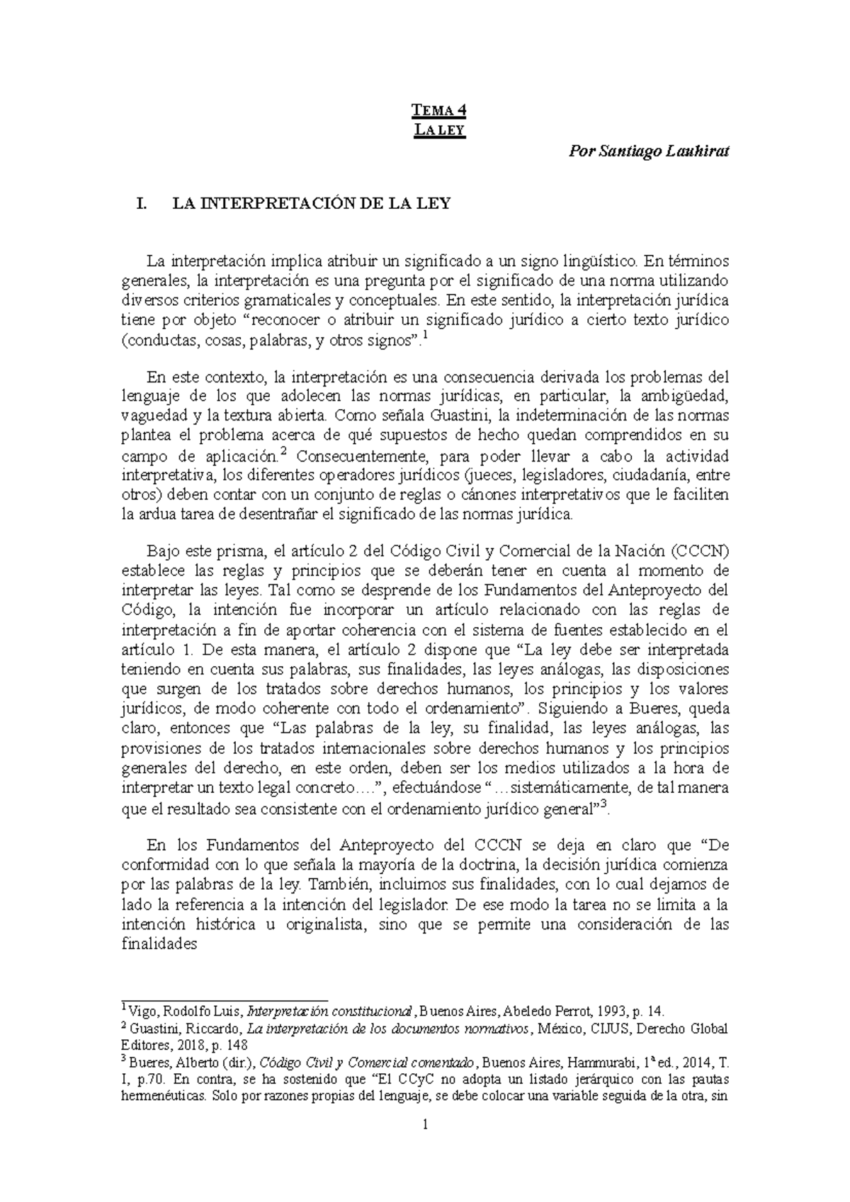 Tema 04 - La Ley - Material de lectura extraprogramatico - 1 T EMA 4 L ...