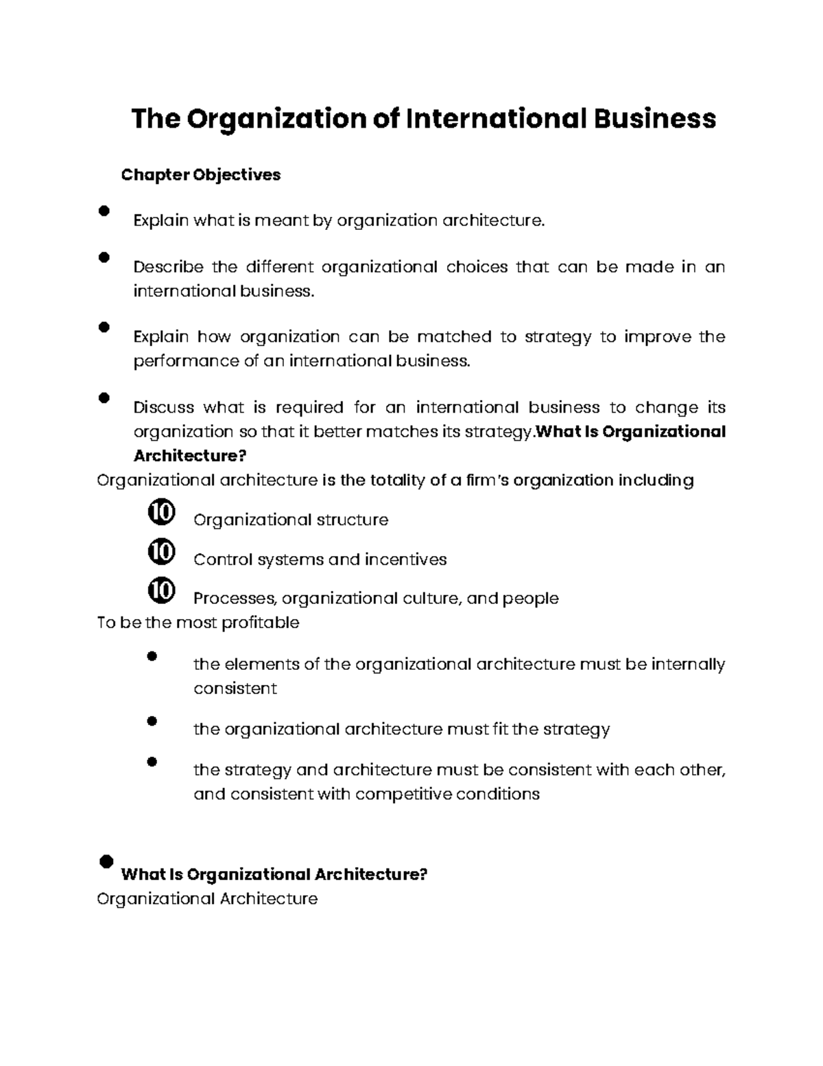 The Organization Of International Business - • Describe The Different ...