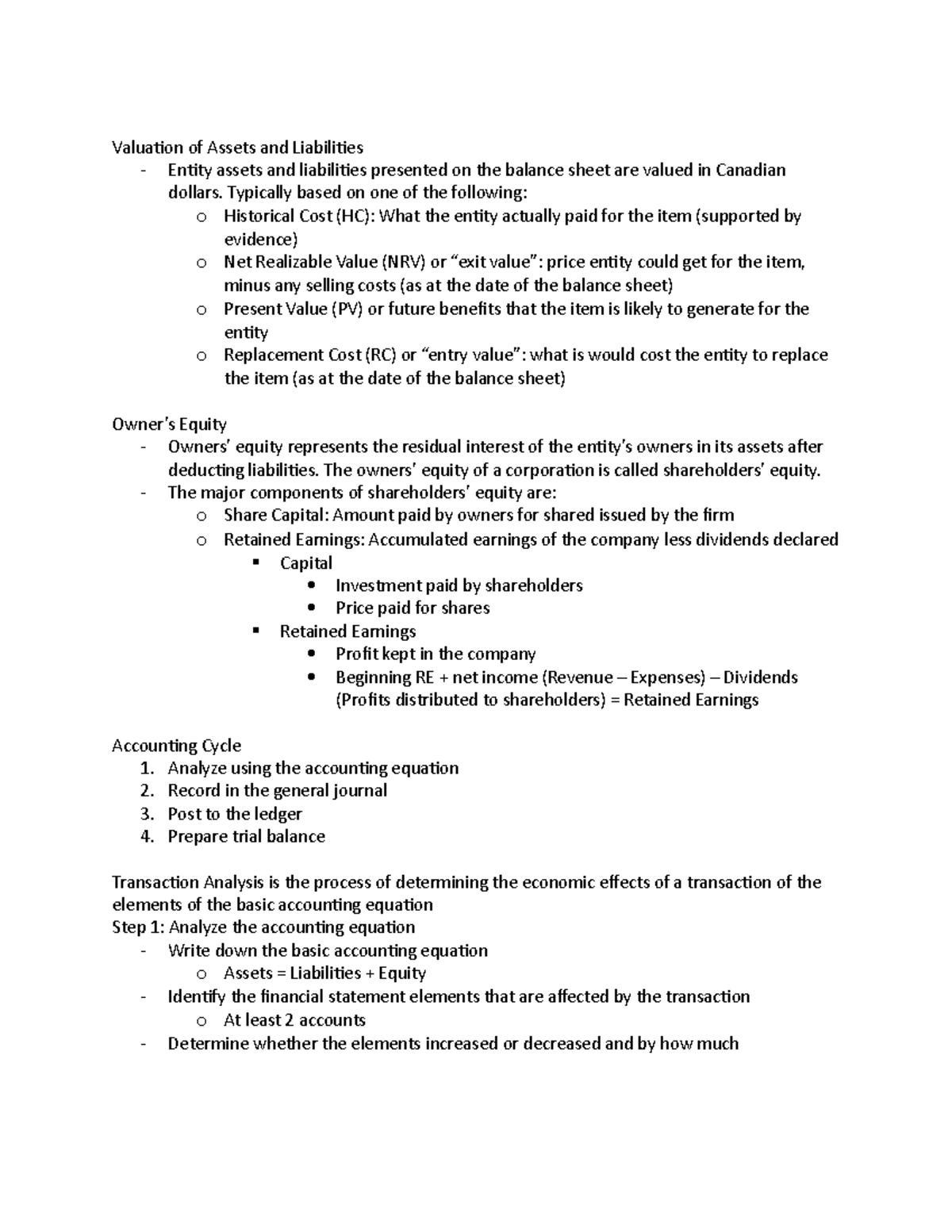 Financial Accounting - Chapter 2 - Valuation of Assets and Liabilities ...