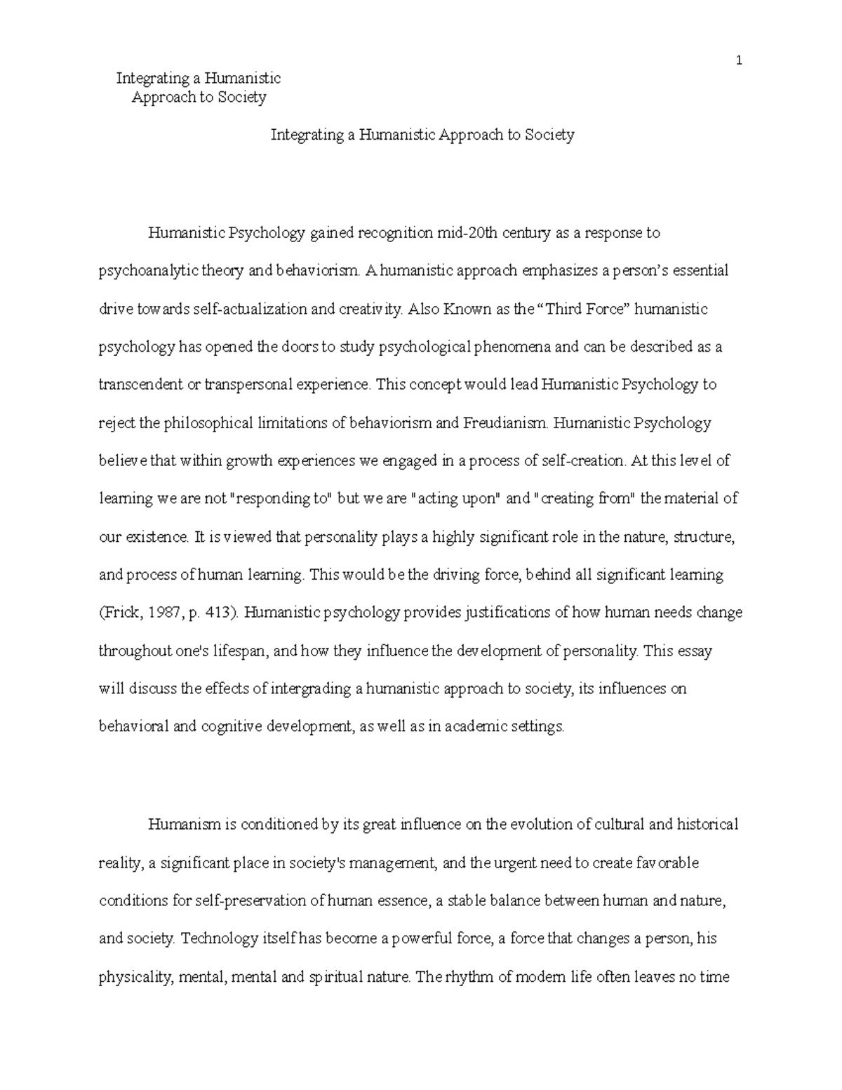 human personality research paper