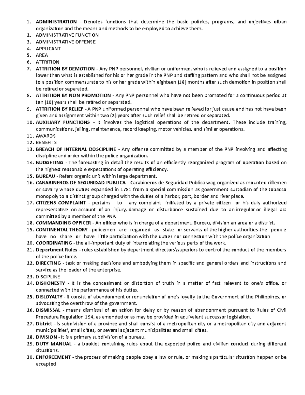 LEA-1-DOT - review - ADMINISTRATION - Denotes functions that determine ...