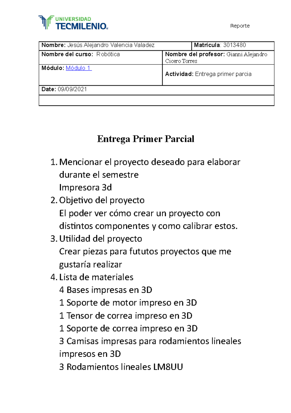 Primer parcial ingles Nombre Jesús Alejandro Valencia Valadez