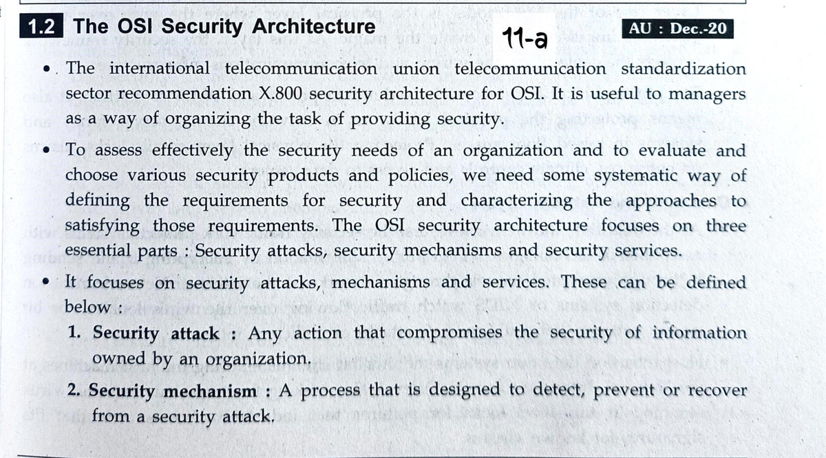 CNS answers - CYBER SECURITY - The OSI Security Architecture AU: Dec ...