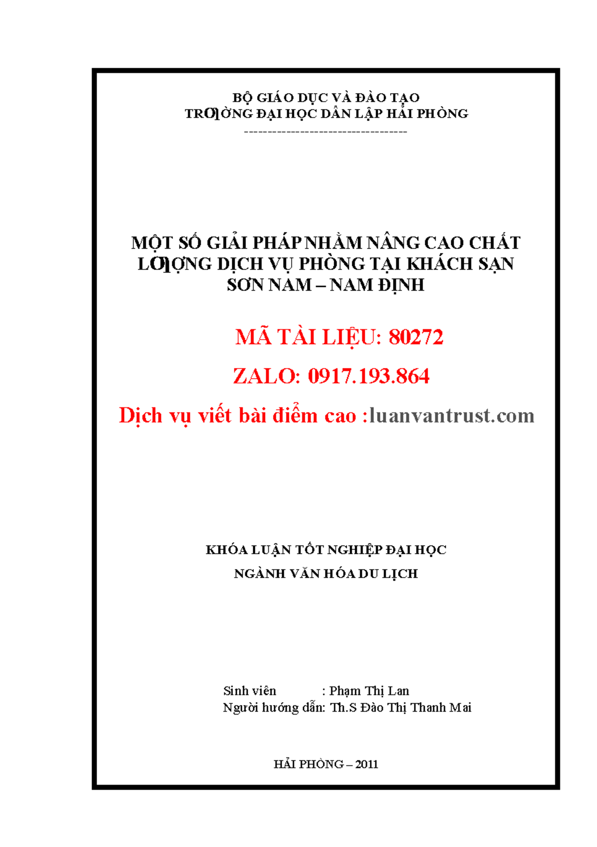 Mot So Giai Phap Nham Nang Cao Chat Luong Dich Vu Phong -80272 - BỘ ...