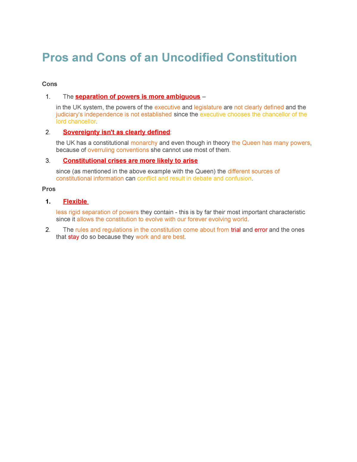 essay for codified constitution