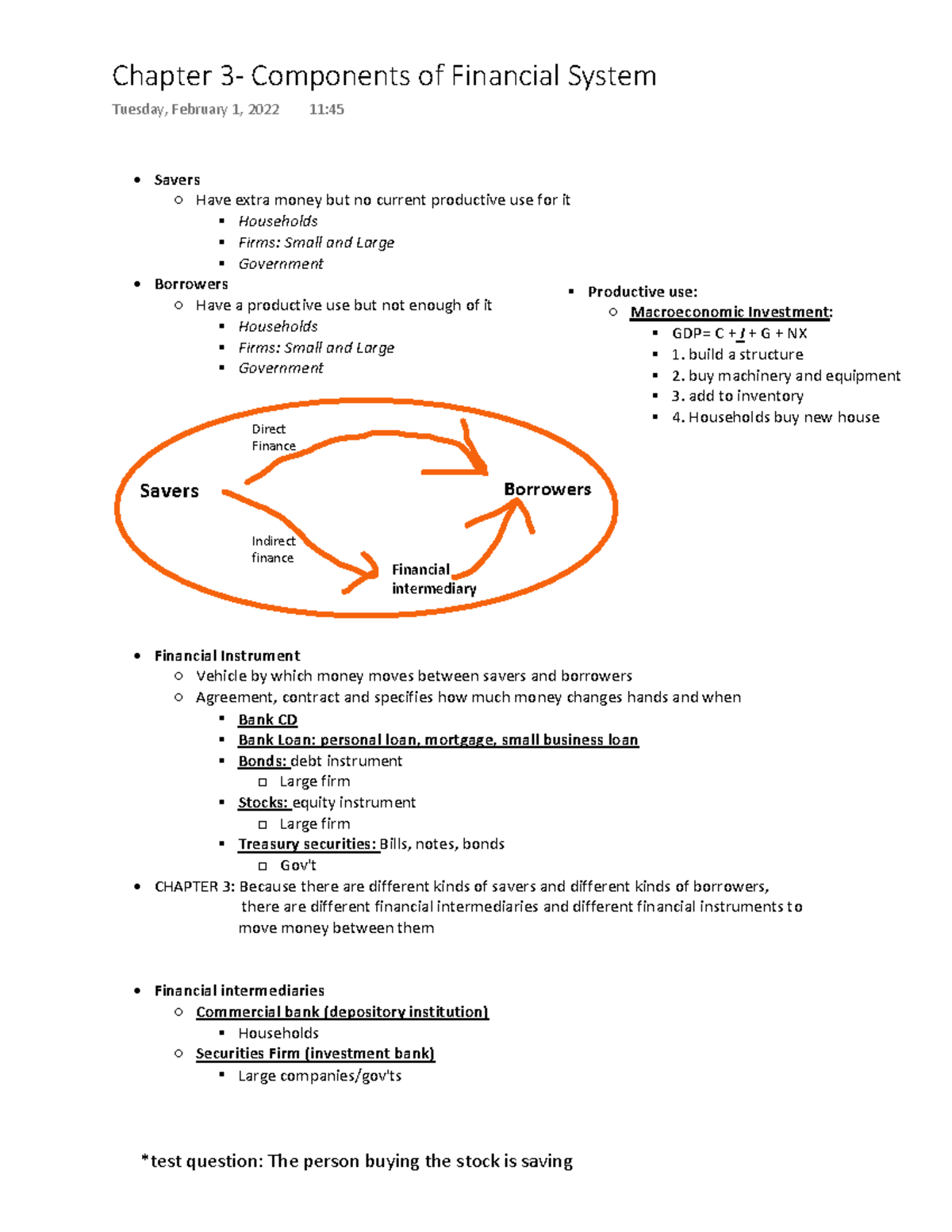 Econ Ch. 3 - Chapter 3 notes for Dr. David Bowes' Econ 333 class ...