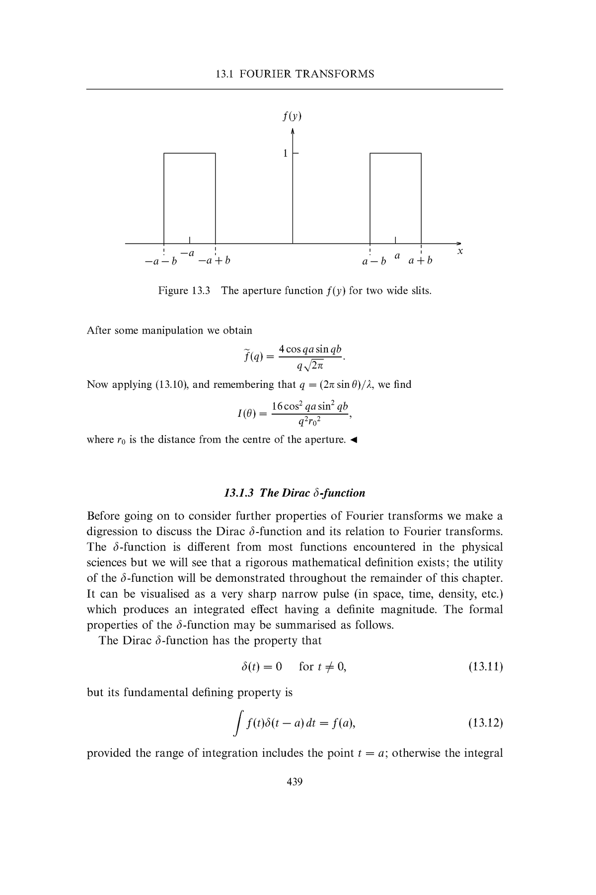 Physics Engineering (37) - 13 FOURIER TRANSFORMS F(y) 1 −a − B −a + B A ...