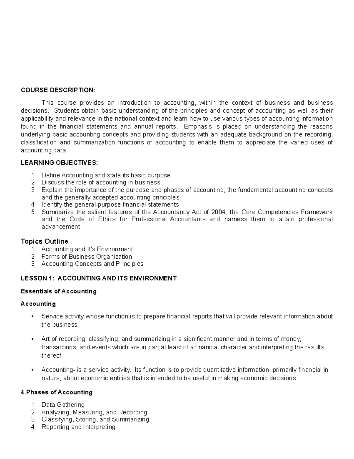 Aisat Funnact 1 Modules 1 final copy for discussion - COURSE ...