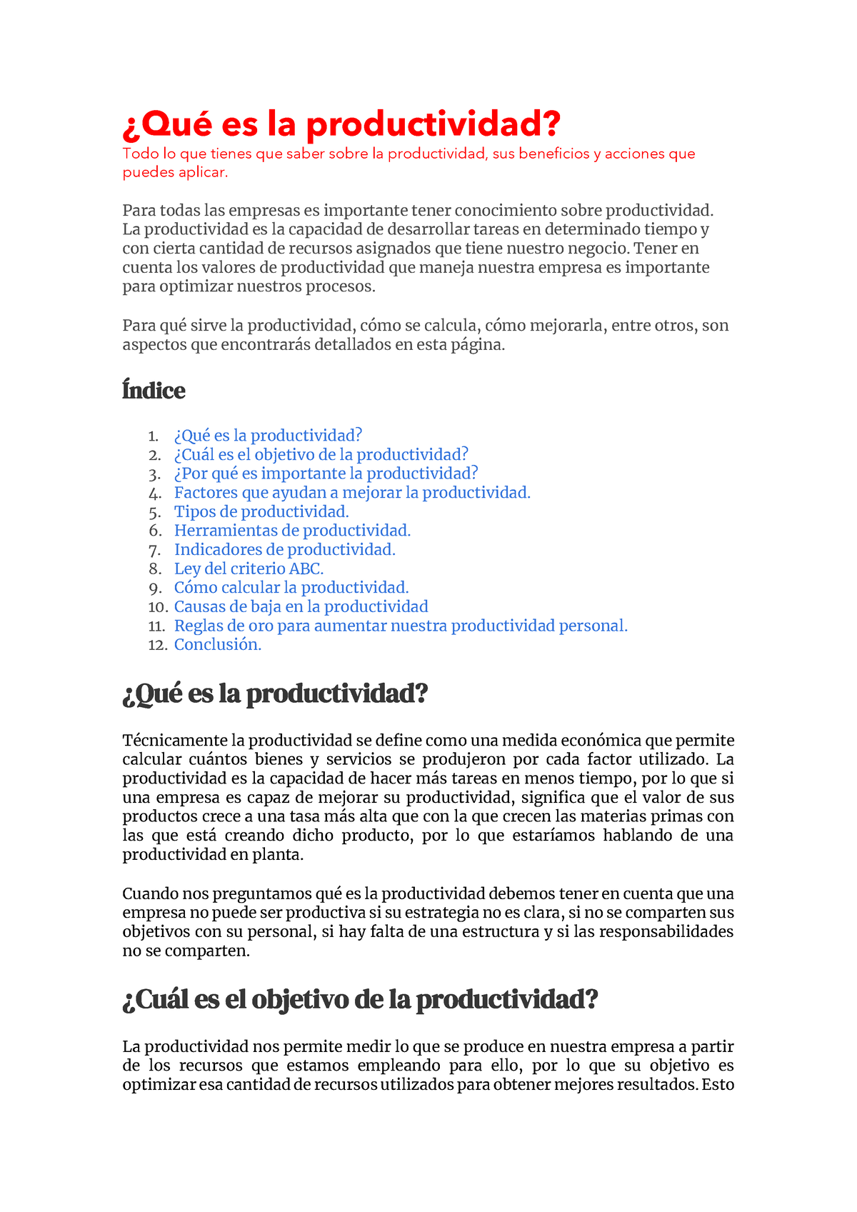 Qué es la productividad - ¿Qué es la productividad? Todo lo que tienes ...