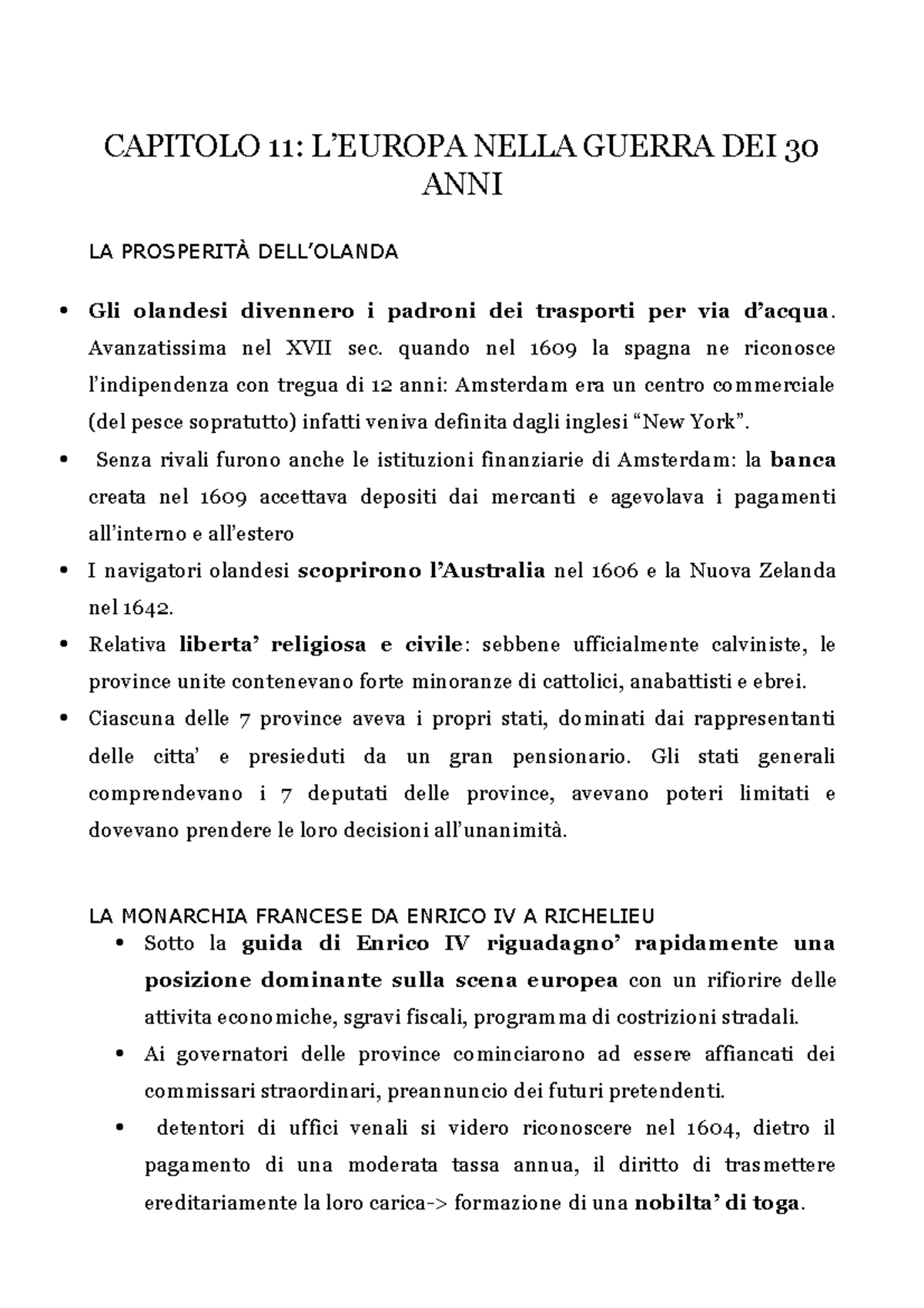 Guerra DEI Trent'ANNI Riassunti non dettagliati delle tappe fondamentali della storia moderna Guerra DEI Trent'ANNI Riassunti non dettagliati delle tappe fondamentali della storia moderna