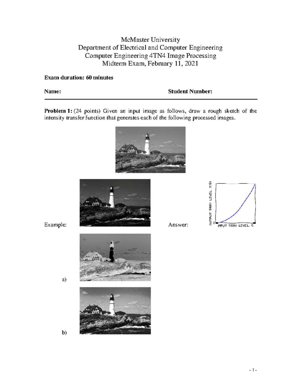 TN midterm 2021 1 McMaster University Department of Electrical and