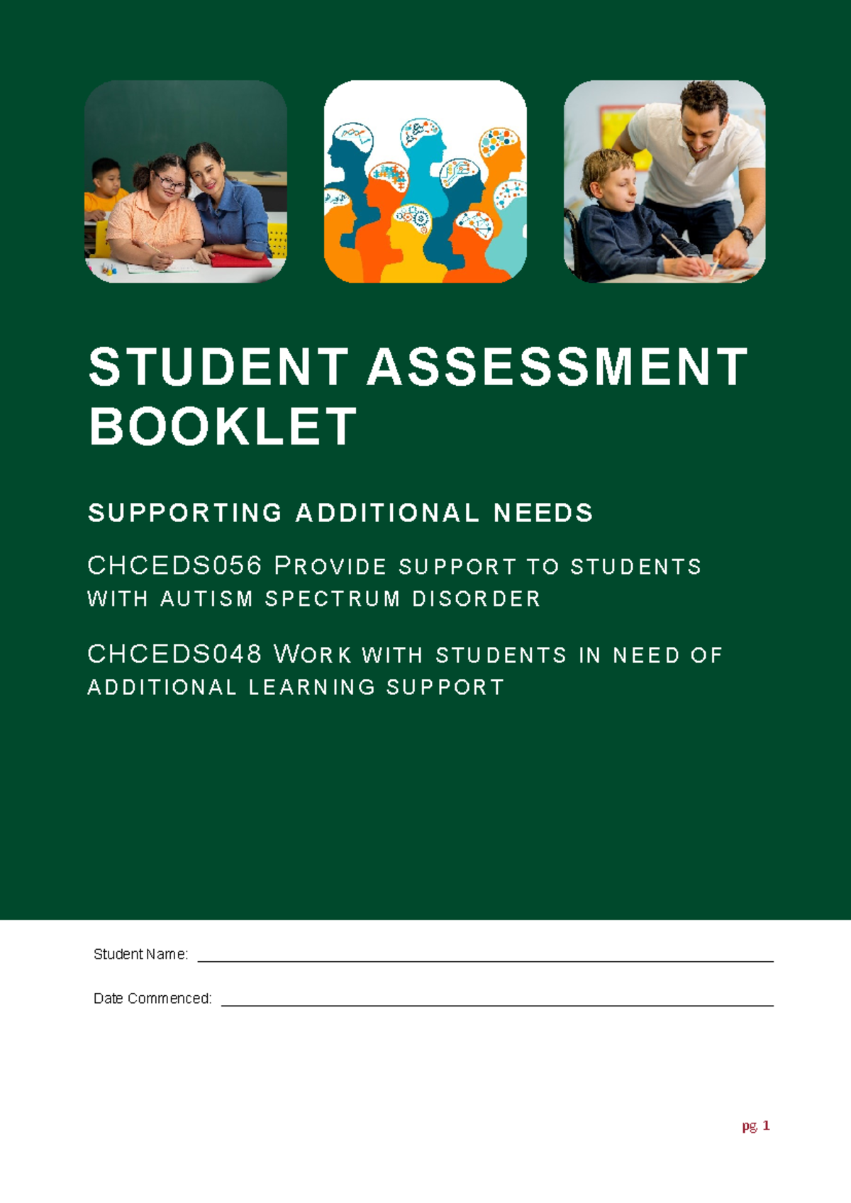 CERTIFICATE IV IN SCHOOL BASED EDUCATION SUPPORT - STUDENT ASSESSMENT ...