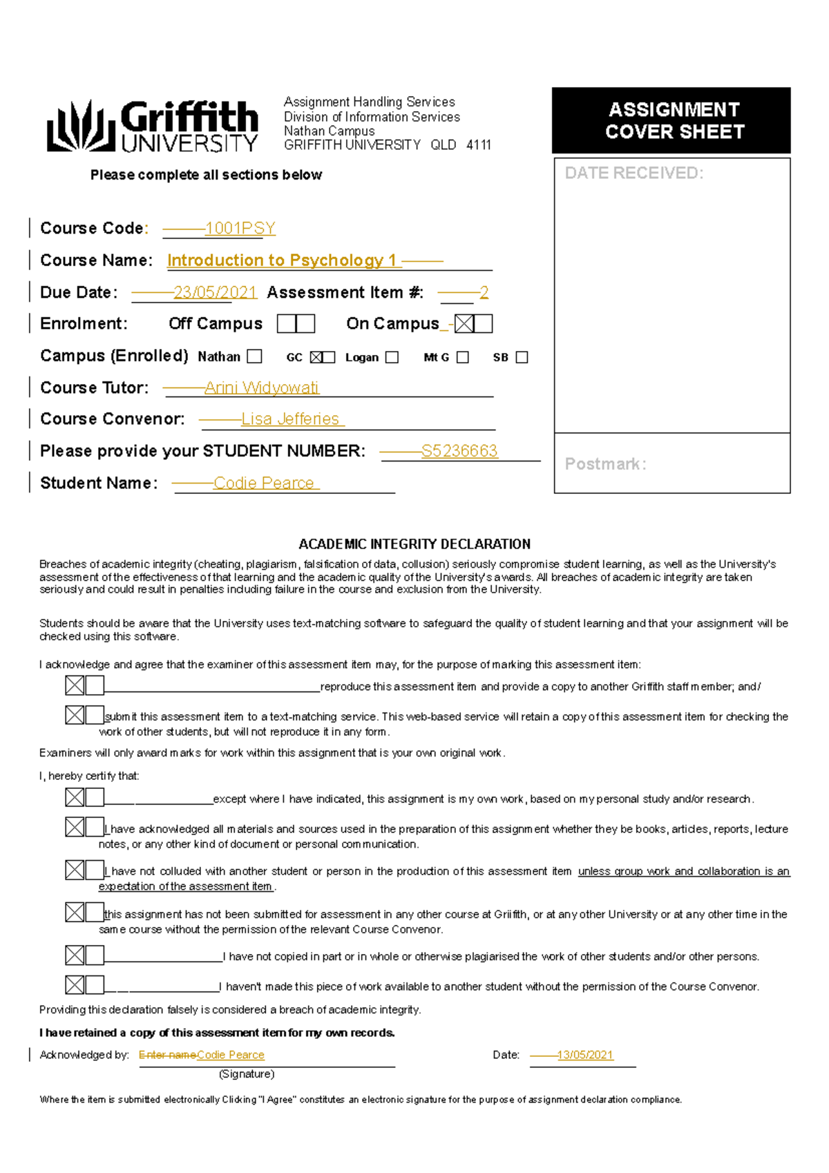 lab support division of on assignment