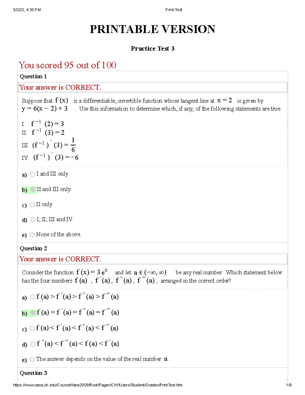 practice test 3 scoring