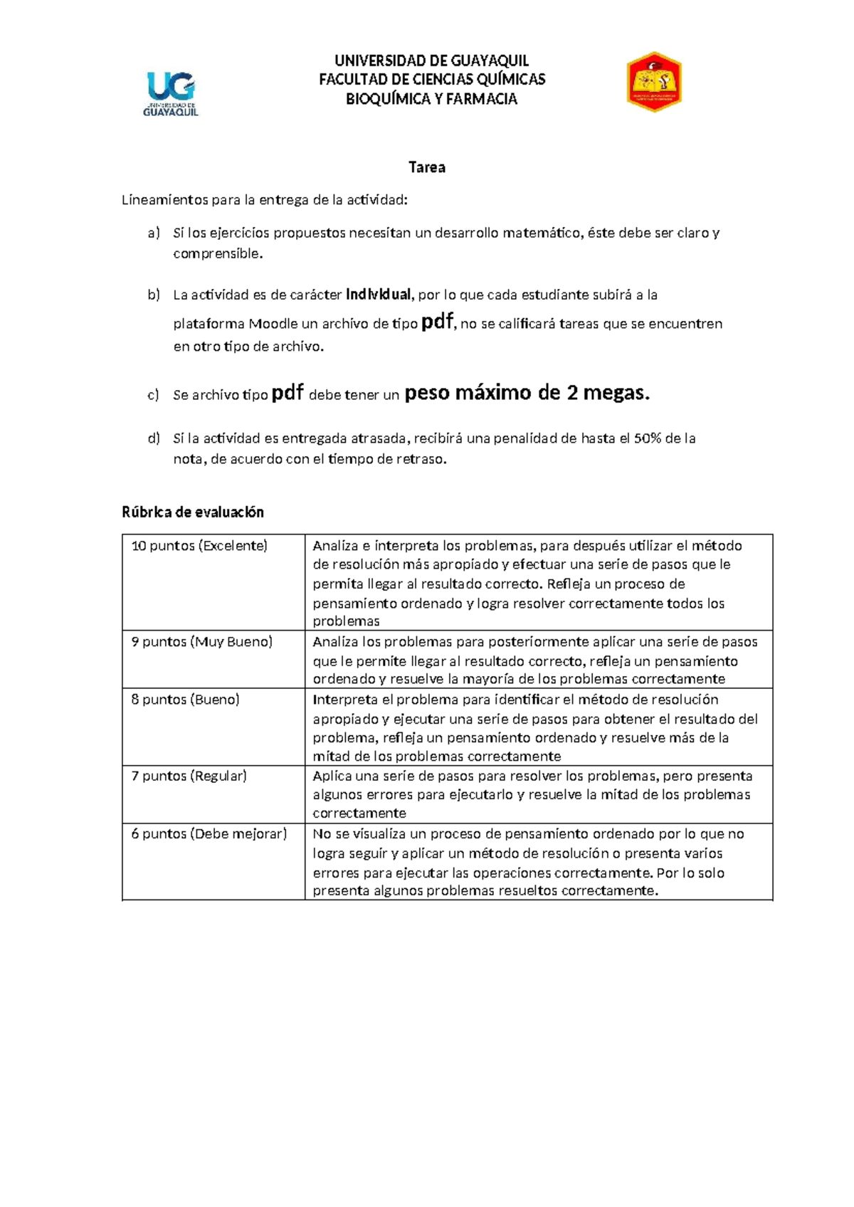 Tarea Limites Universidad De Guayaquil Facultad De Ciencias Qu Micas