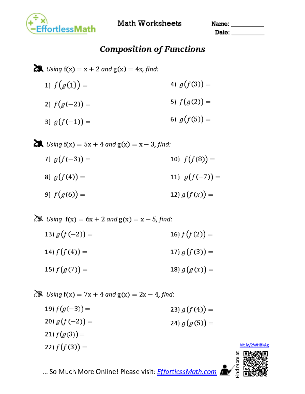 Composition-of-Functions - Math Worksheets Name: ___________ Date ...