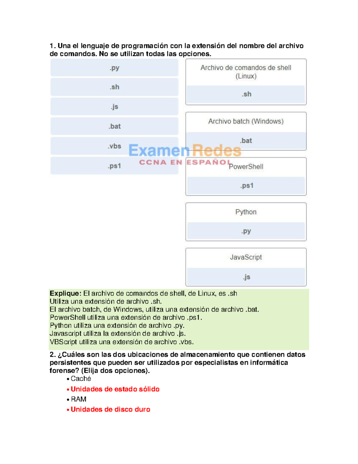 1IT Essentials ( Version 7.00) – Examen de práctica para la ...