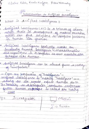 AI UNIT 1 - AI NOTES FOR MCA - LECTURE NOTES ON ARTIFICIAL INTELLIGENCE ...