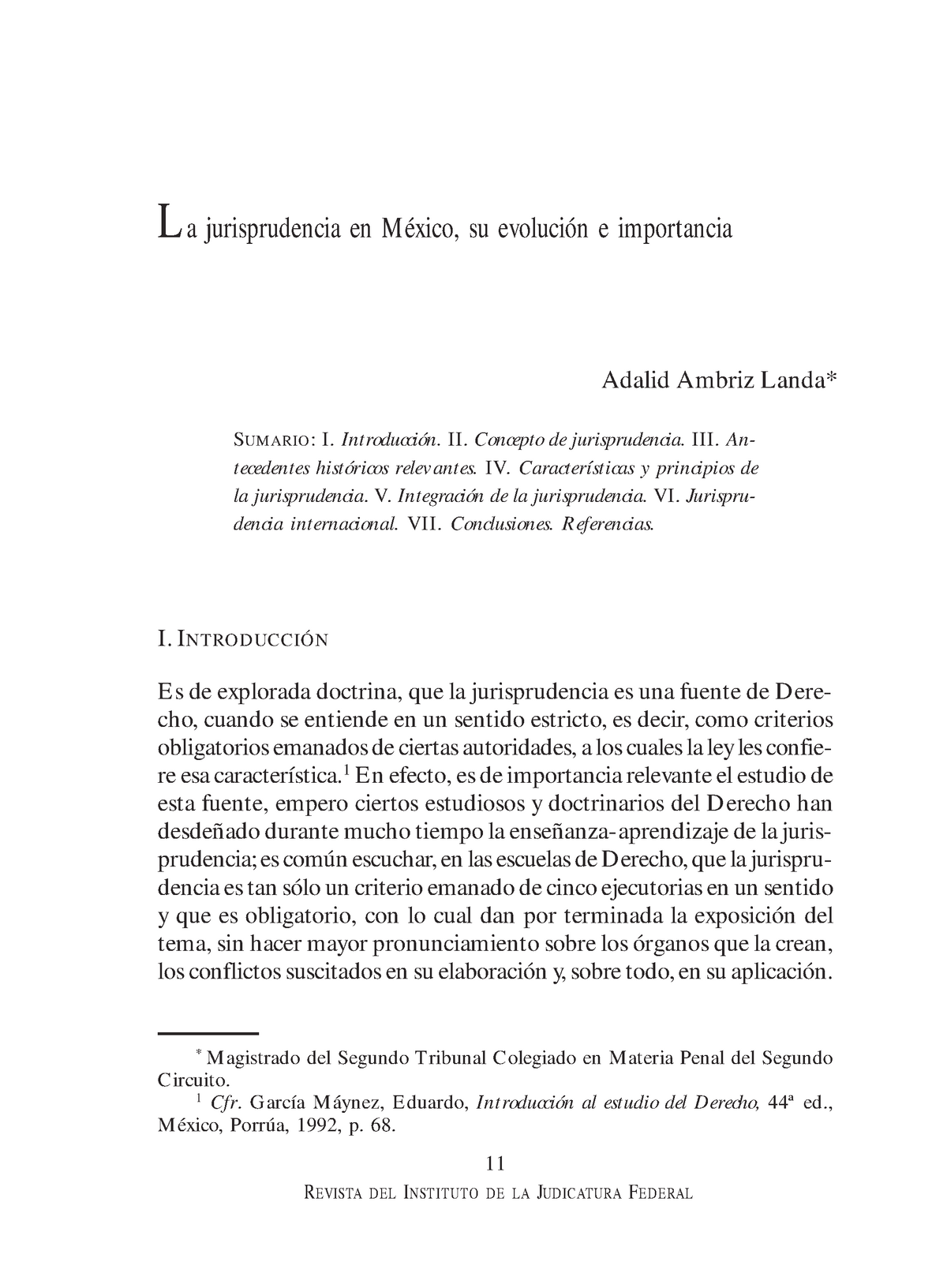 La Jurisprudencia En Mexico - La Jurisprudencia En M éxico, Su ...