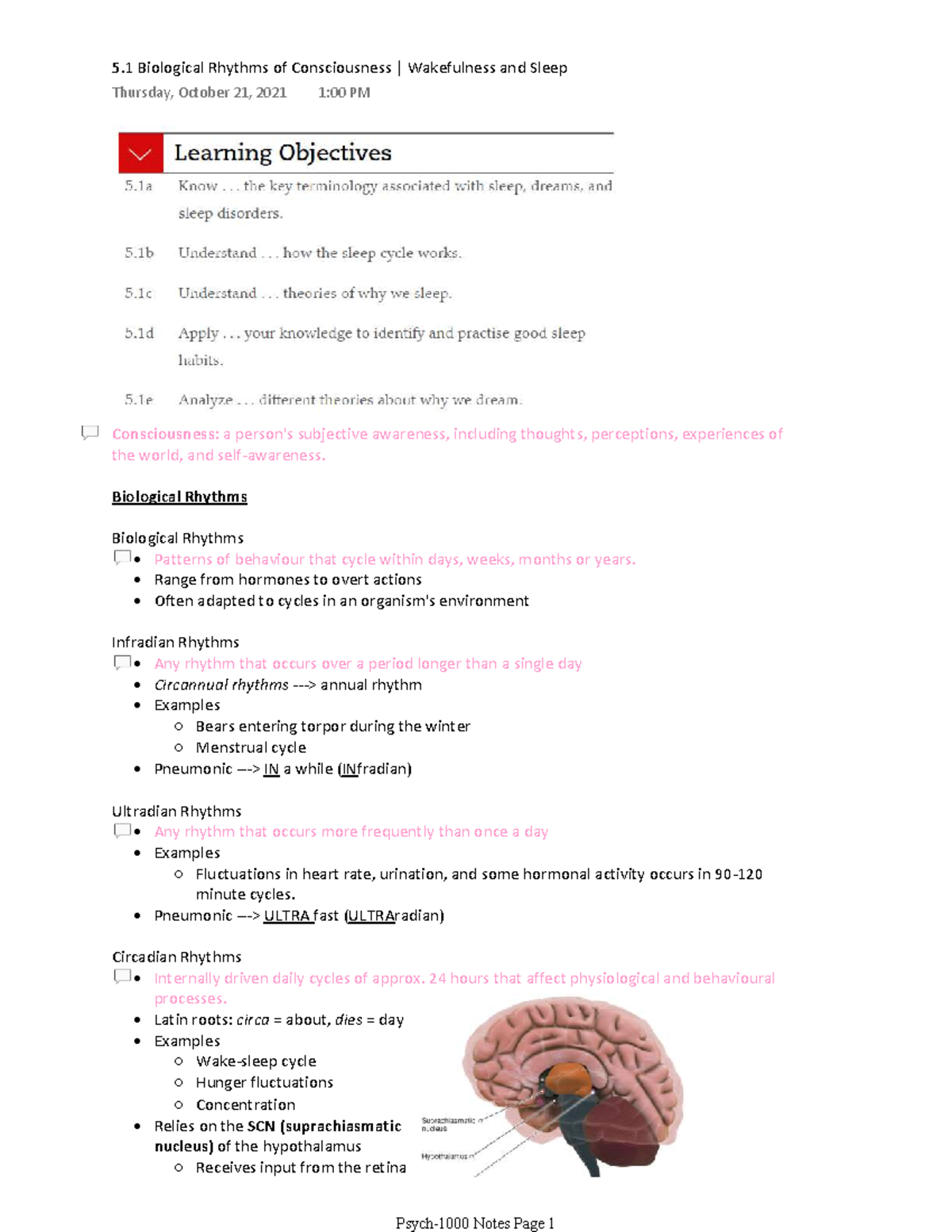 5.1 Biological Rhythms Of Consciousness - Wakefulness And Sleep - PSYC ...