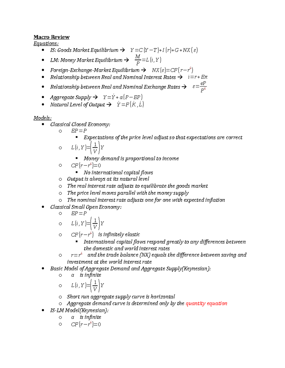 Macro Review Principles Of Economics Studocu