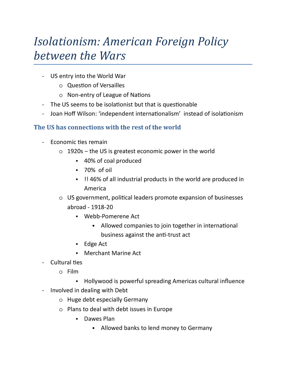 assignment 7 foreign policy isolationism