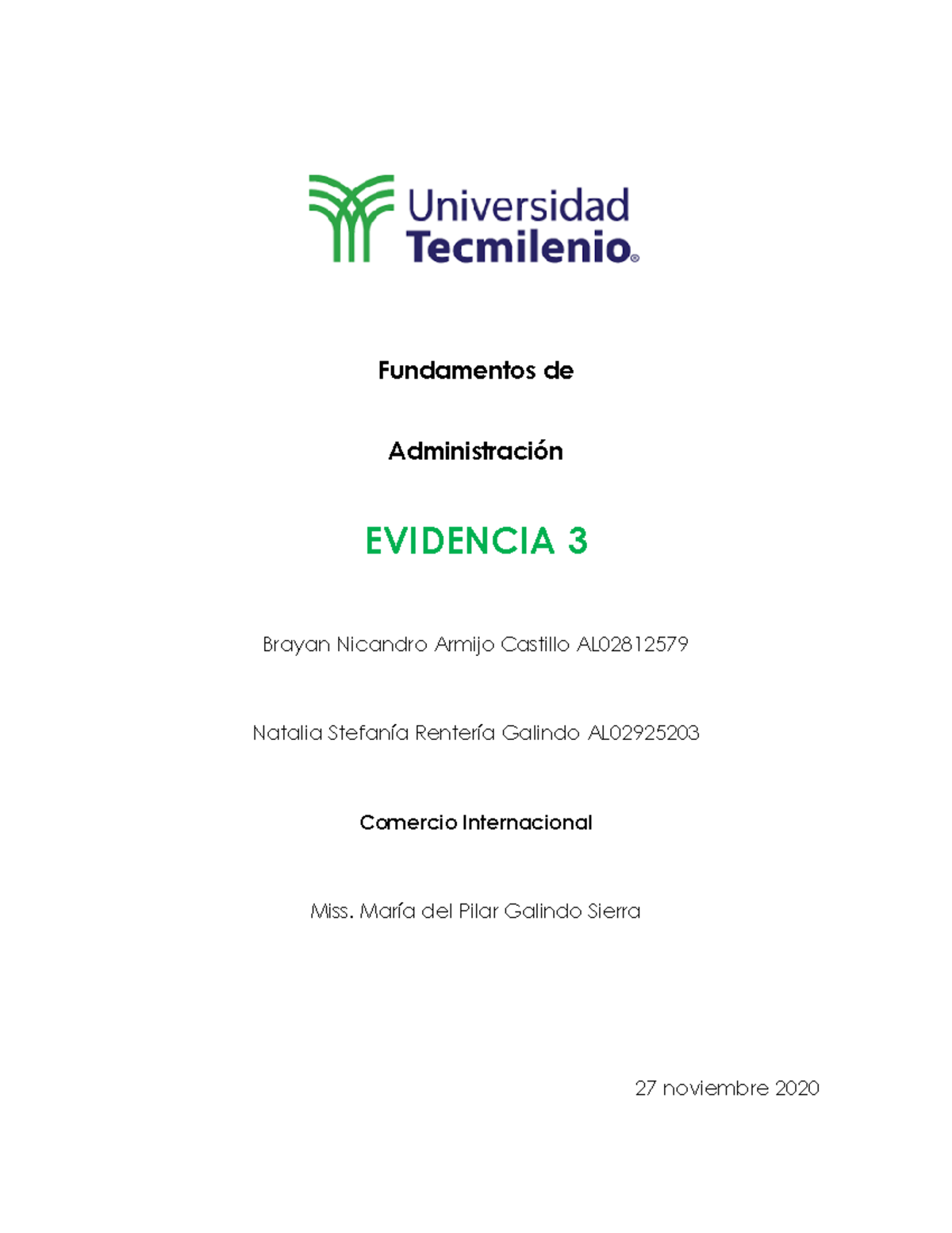 Evidencia 3 Admin - Fundamentos de Administración EVIDENCIA 3 Brayan ...