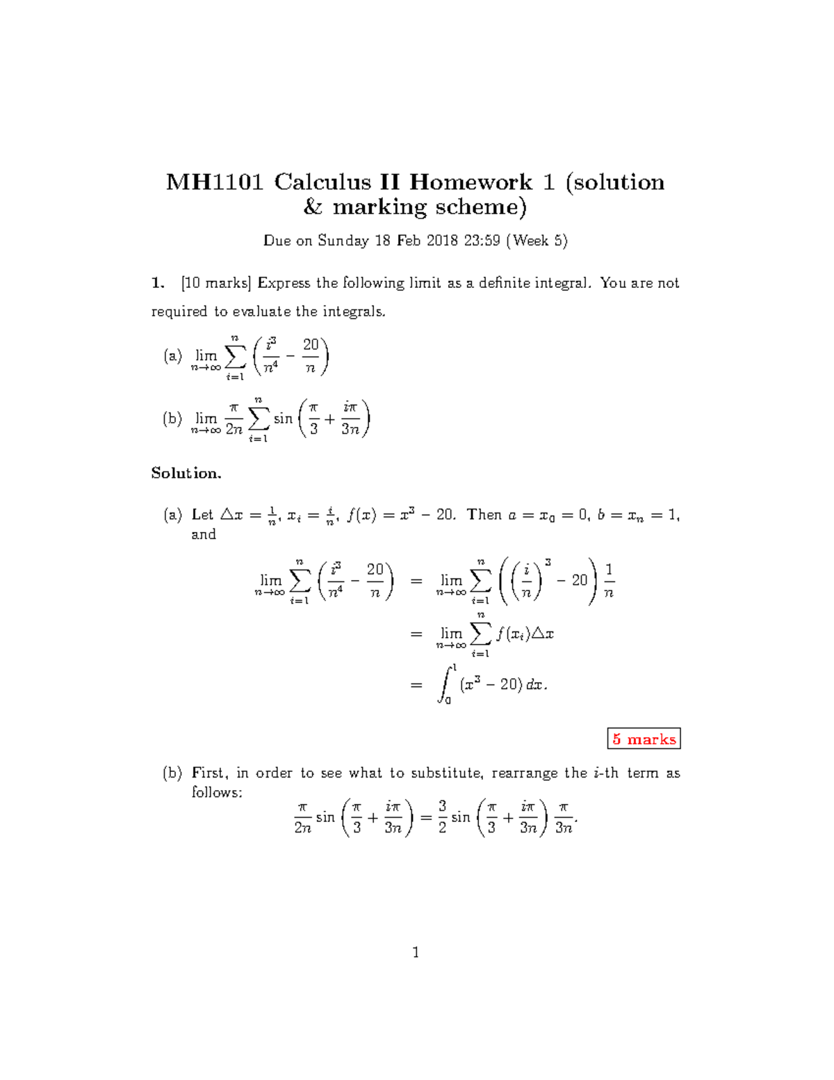 hw-1-solution-calculus-assign-mh1101-calculus-ii-homework-1