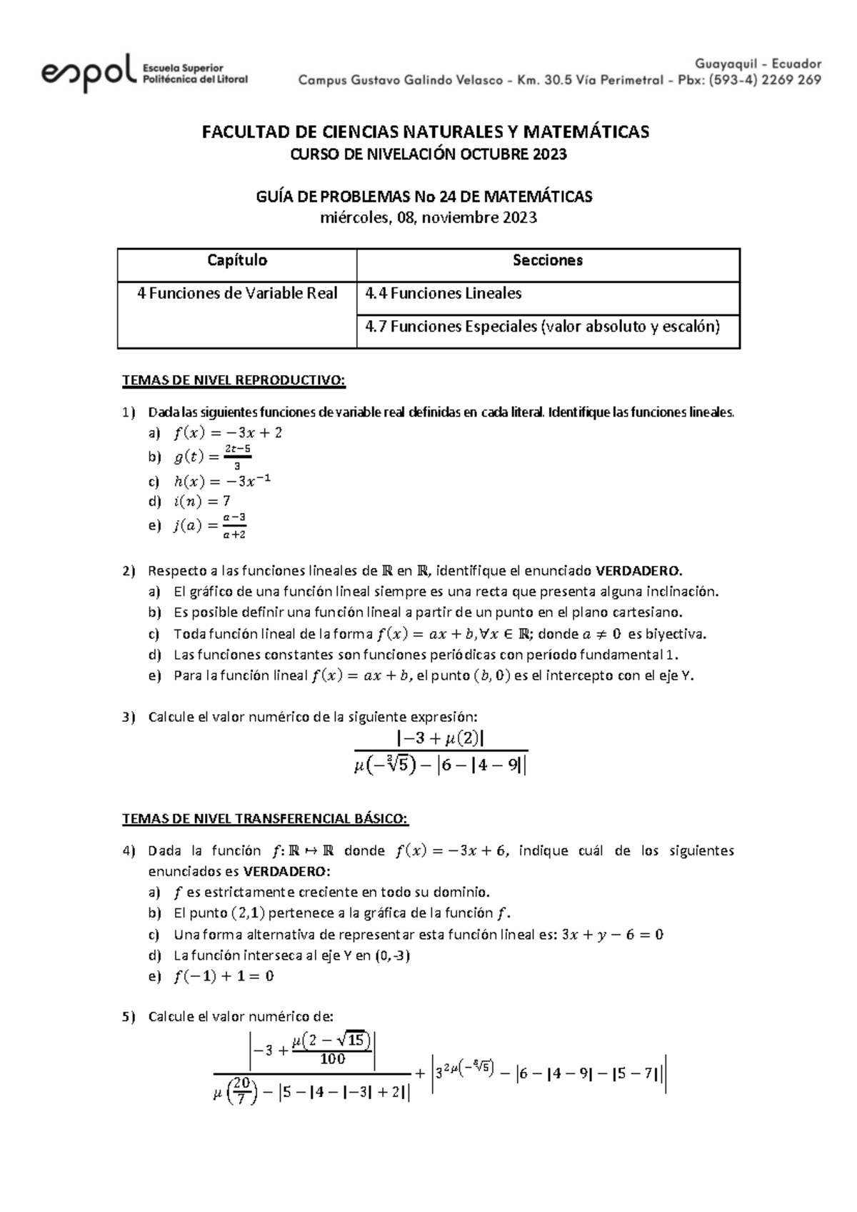 GP 24 - FACULTAD DE CIENCIAS NATURALES Y MATEMÁTICAS CURSO DE ...