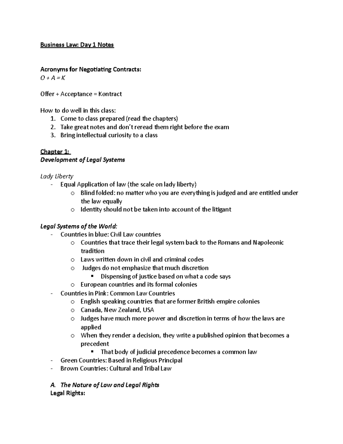 Chapter 1: Legal Systems and The Nature of Law - Business Law: Day 1 ...