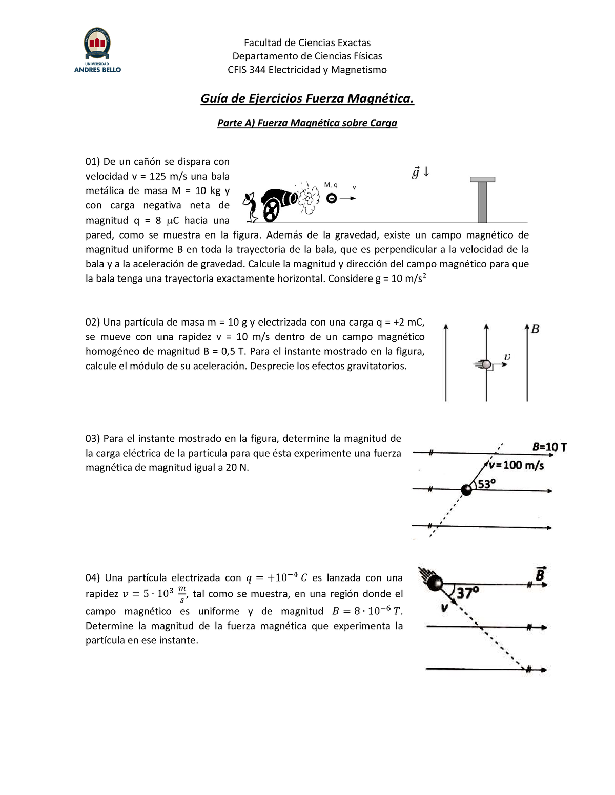 09) Guia De Ejercicios Fuerza Magnética - Departamento De Ciencias ...