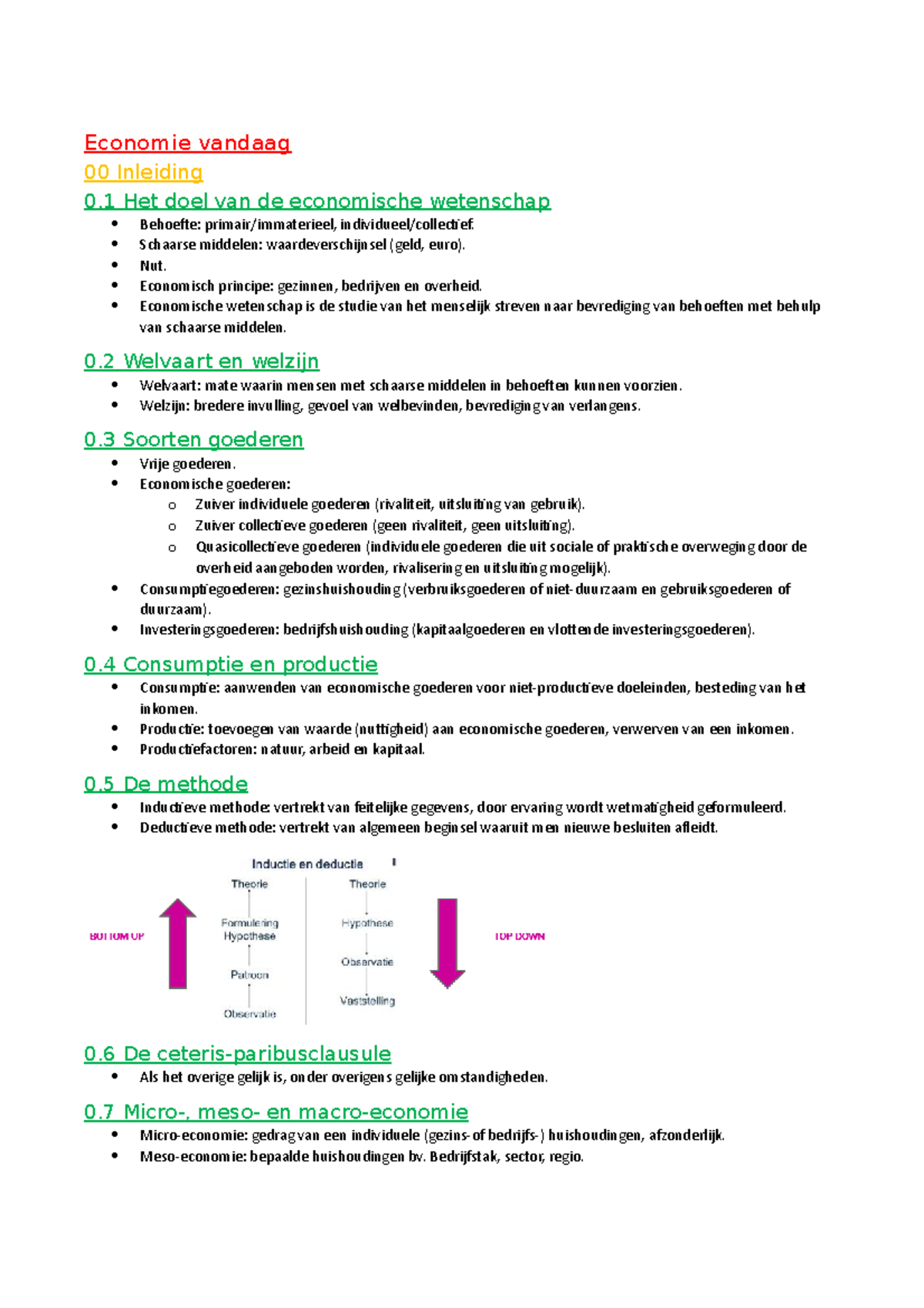 Economie-vandaag-samenvatting - Economie Vandaag 00 Inleiding 0 Het ...