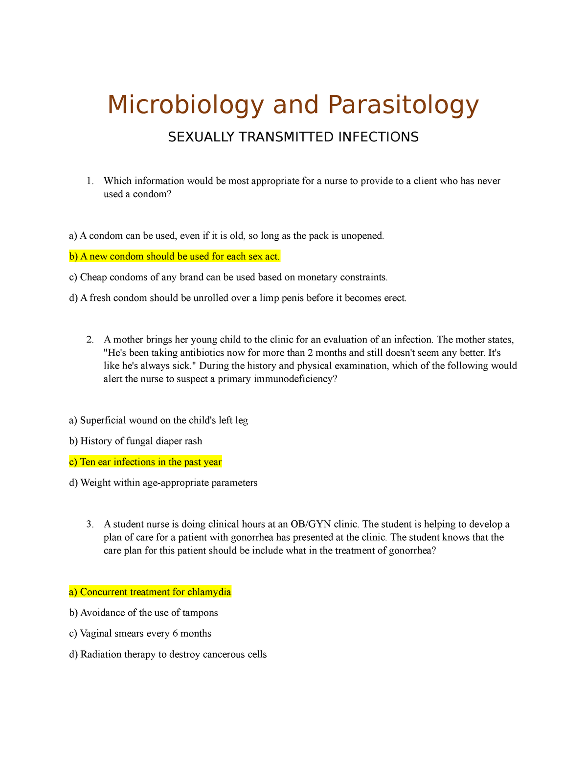 Sexually Transmitted Infections 4 - Microbiology And Parasitology ...