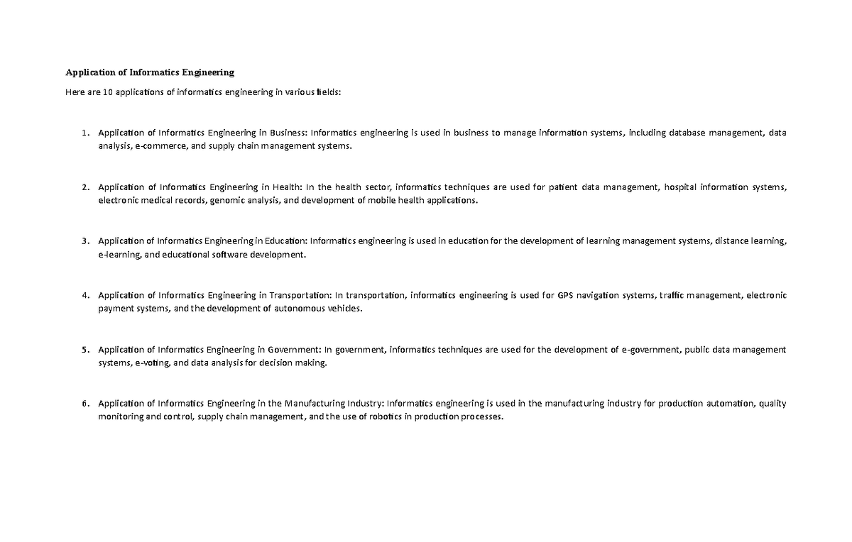 Application of Informatics Engineering - Application of Informatics ...
