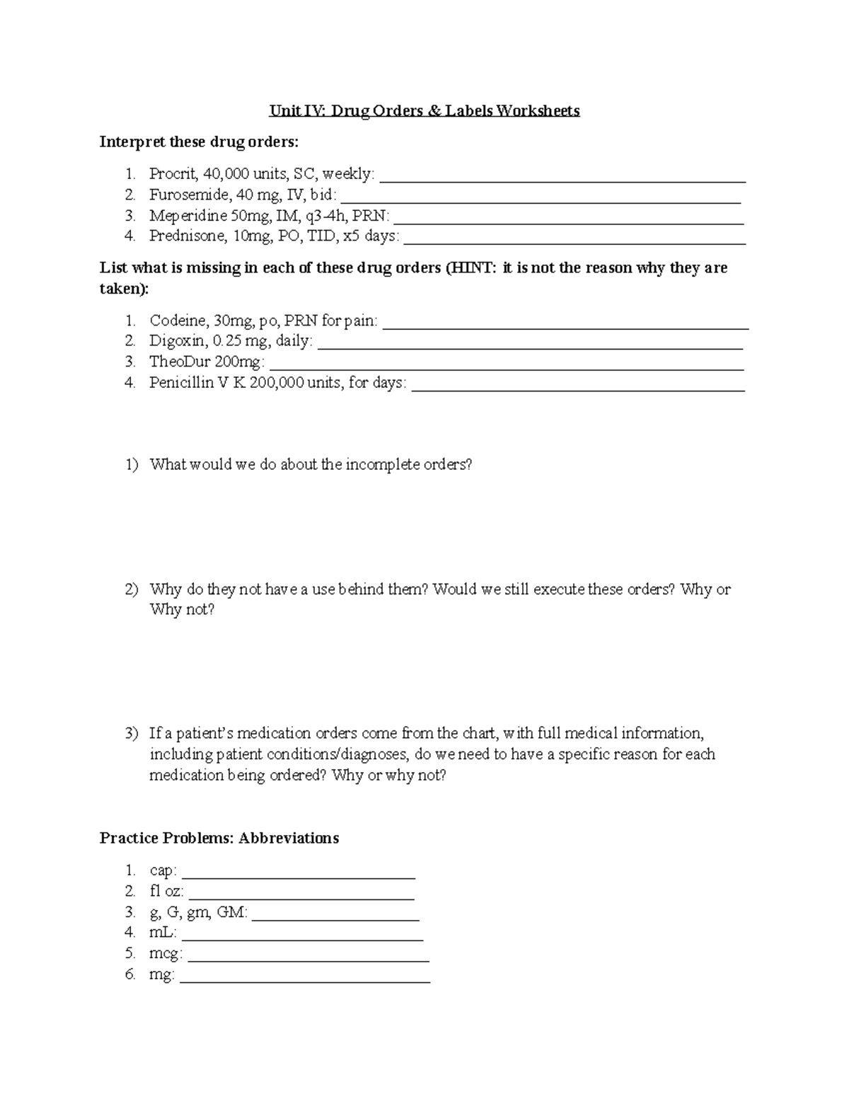 unit-iv-worksheet-study-guide-unit-iv-drug-orders-labels