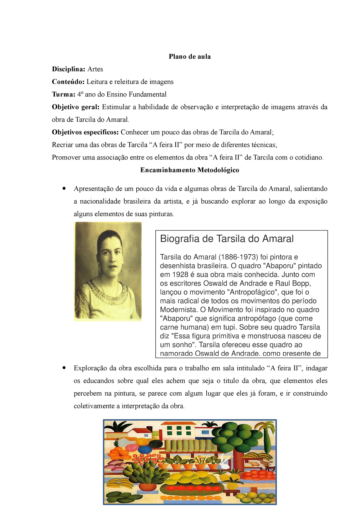 Plano De Aula Artes Fundamental 1 - Image To U