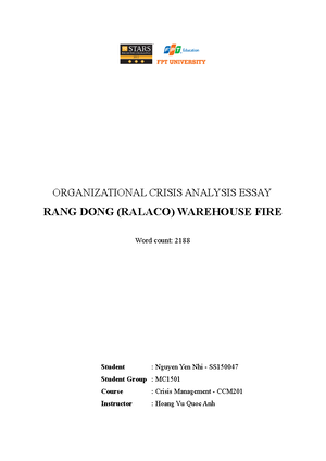 CCM-report - Case study and crisis analys - COMMUNICATION CRISIS ...