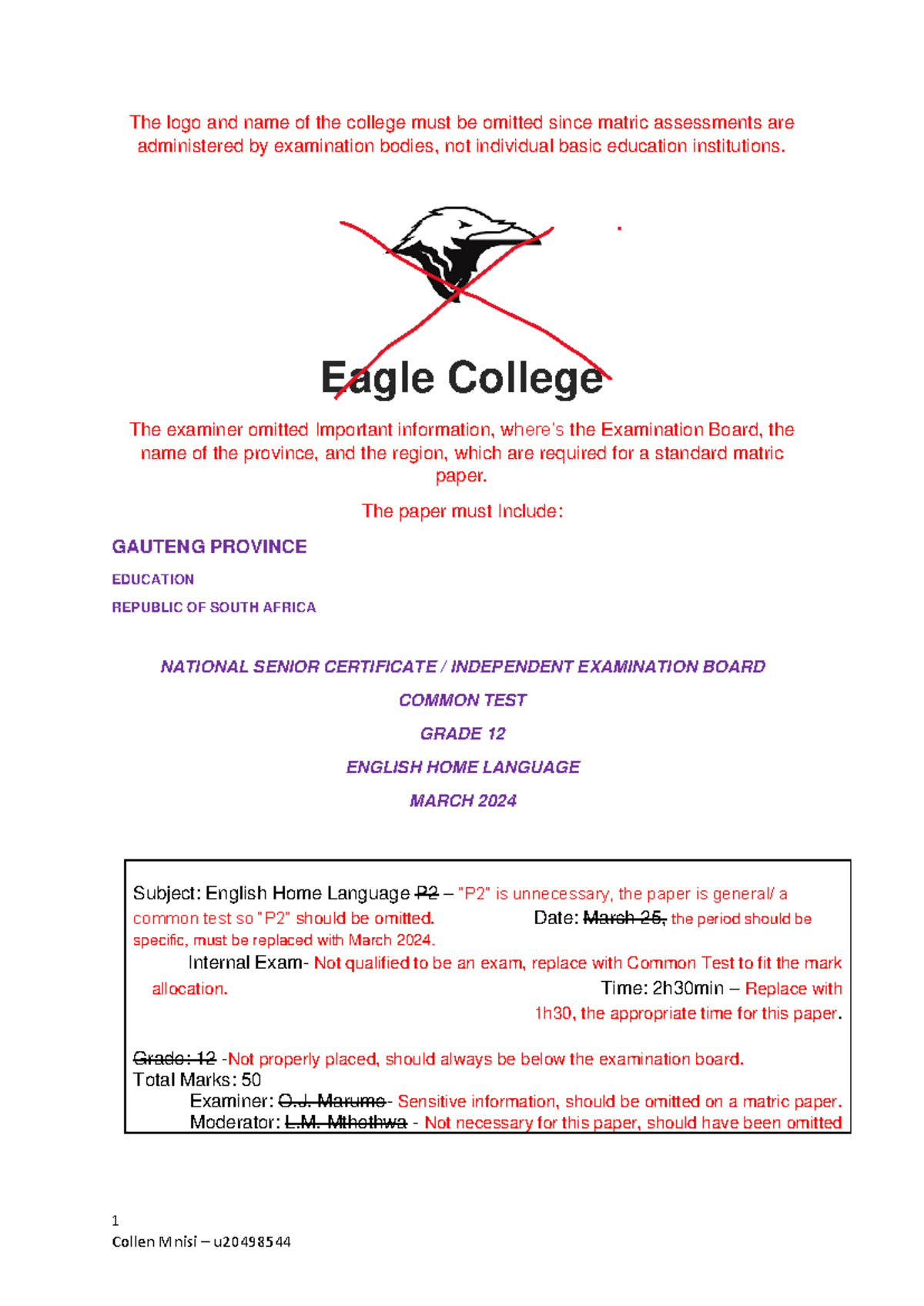 Moderating and Setting English Paper Assignment 3 - 1 The logo and name ...