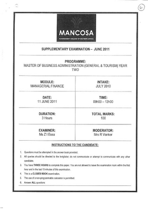 mancosa mba dissertation