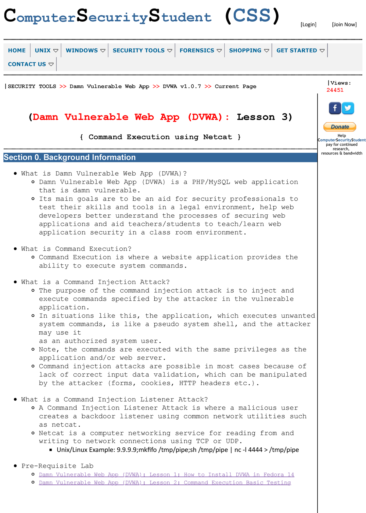 Lab 2b Command Execution using Netcat - C omputer S ecurity S tudent ...