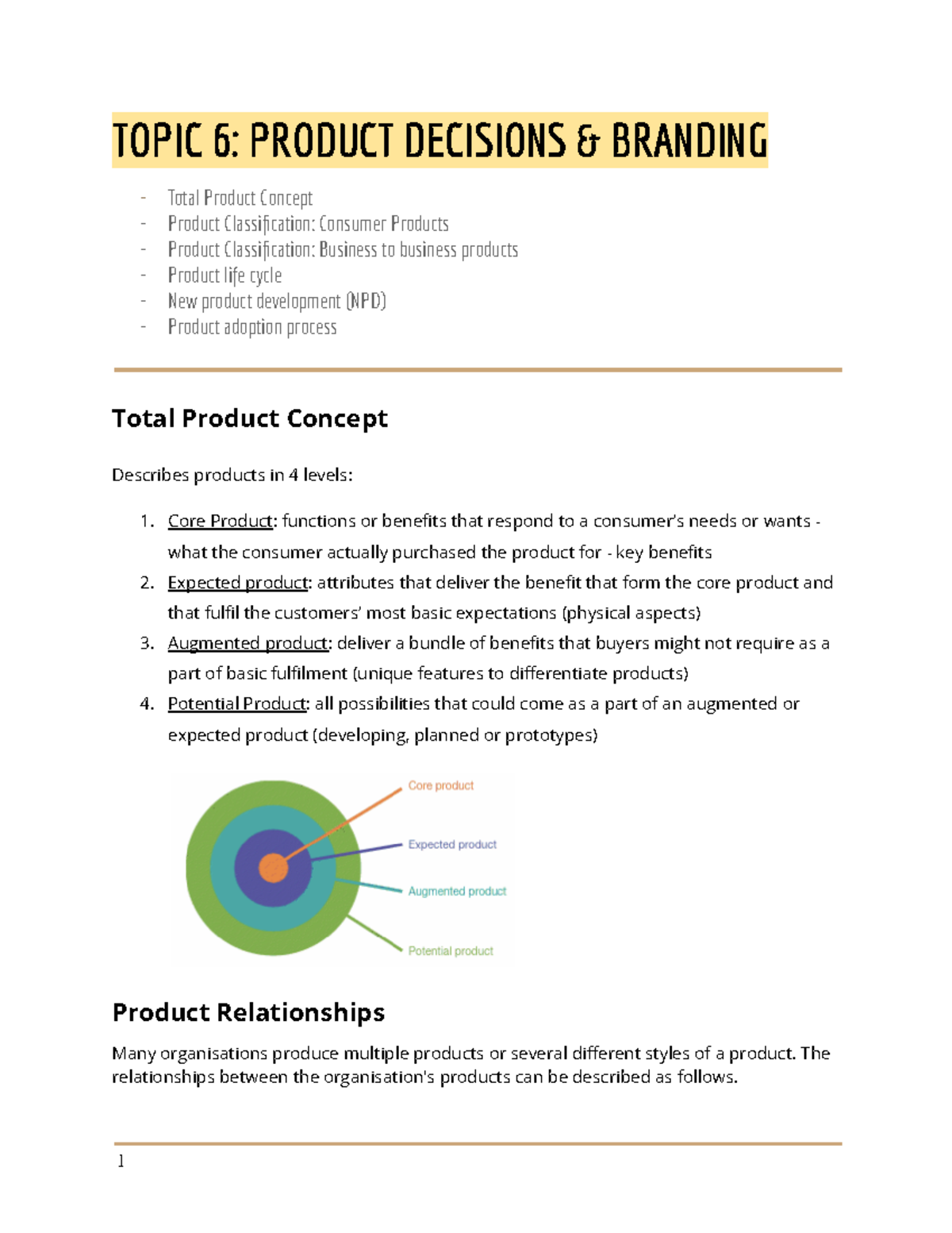 Topic 6 Product Decisions & Branding - TOPIC 6: PRODUCT DECISIONS ...