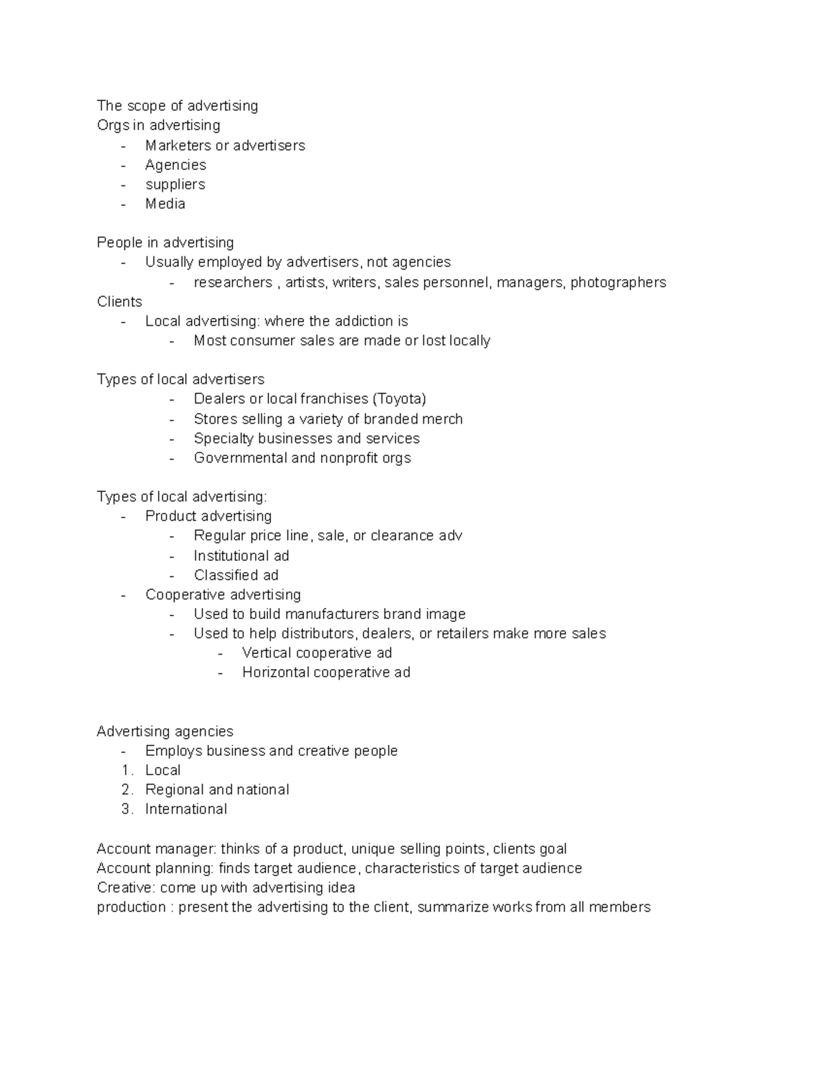 Adv Ch 4 - Prof Kyeongwon Kwon - The Scope Of Advertising Orgs In 