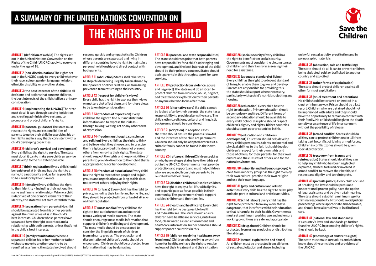 Uncrc 19-summary 2.pdf 1 - ARTICLE 1 (definition of a child) The rights ...