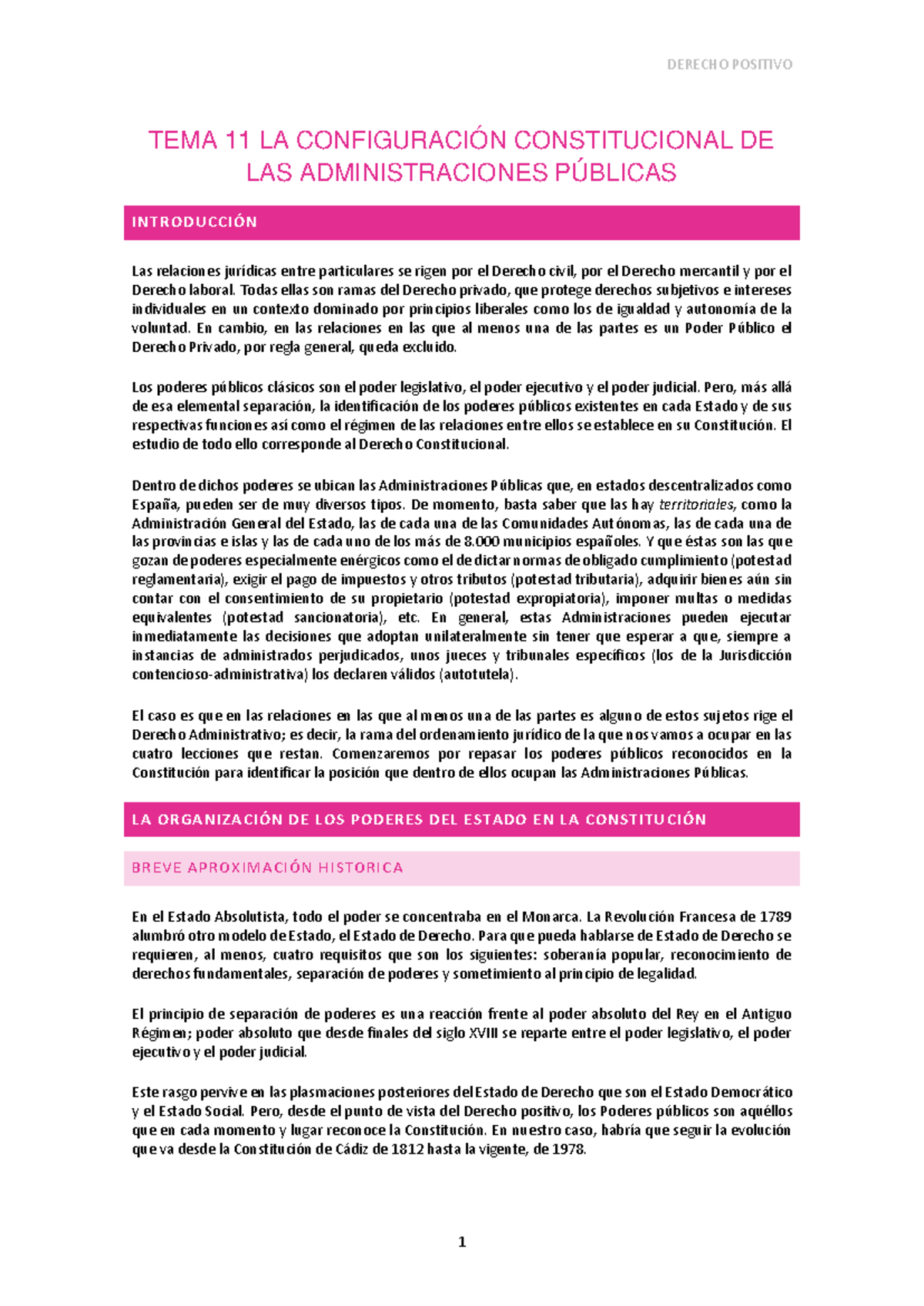 Tema 11 - Apuntes de la asignatura Elemento de Derecho Positivo - TEMA ...