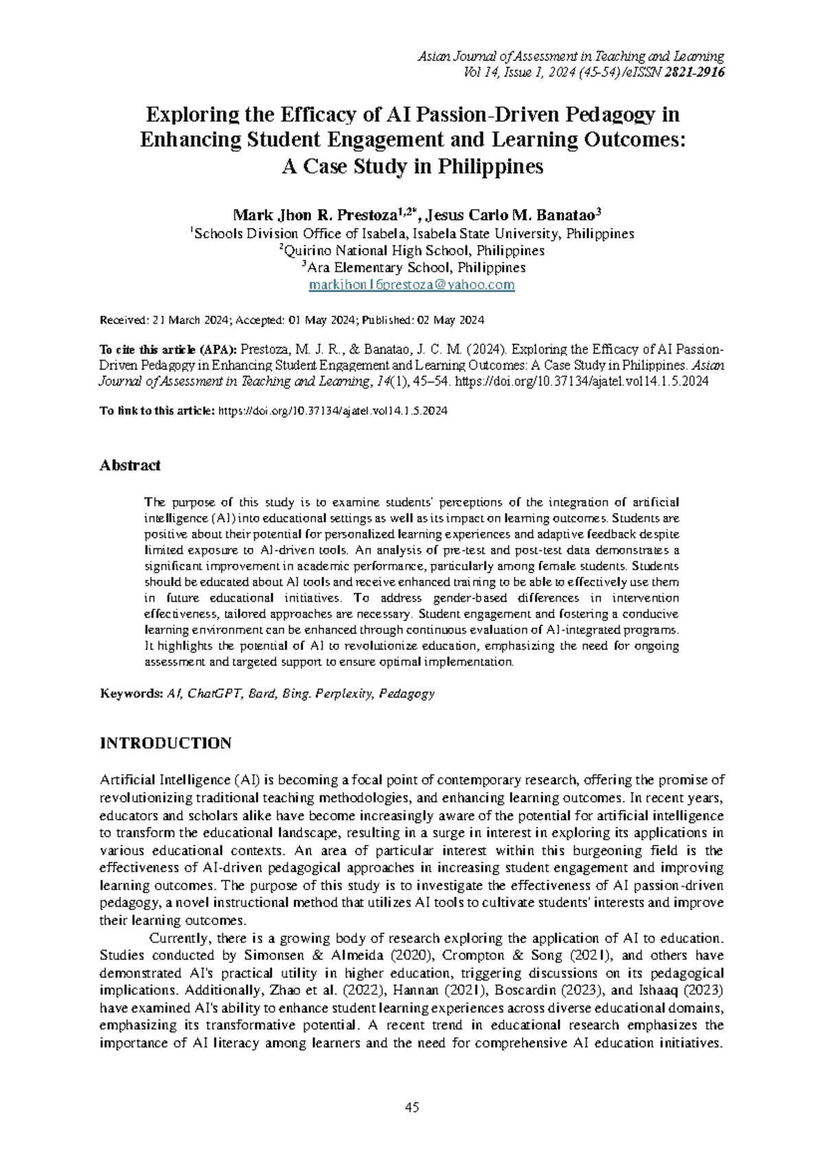 5 - Point - Asian Journal of Assessment in Teaching and Learning Vol 1 ...