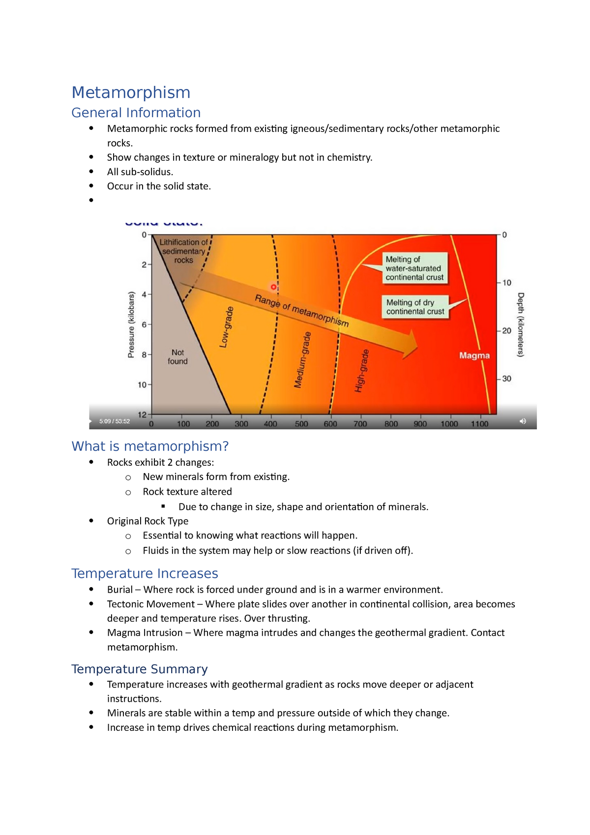 Metamorphism - Lecture Notes 2 - Metamorphism General Information ...